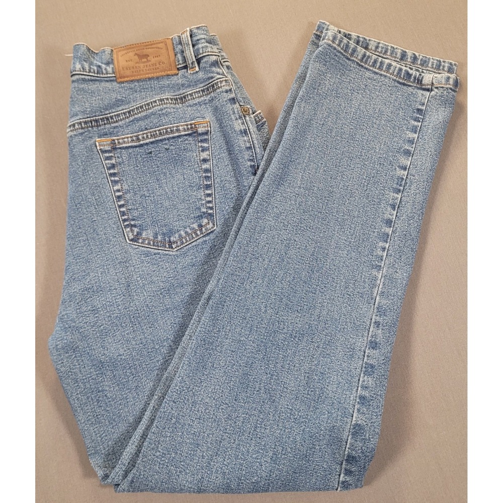 Lauren Ralph Lauren Petite Straight Leg Jeans Medium Wash Blue Denim 6P A665